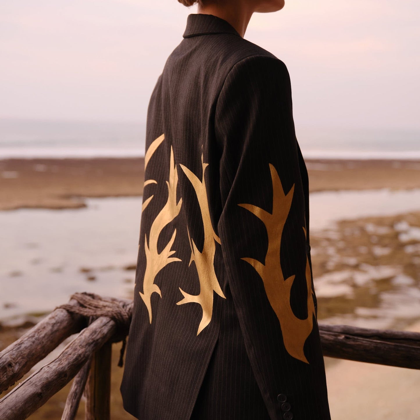 Jacket with fire print