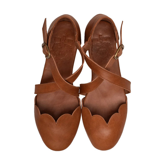 Mangrove Leather Flats In Camel