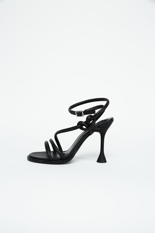 Evening Black Strappy Heels