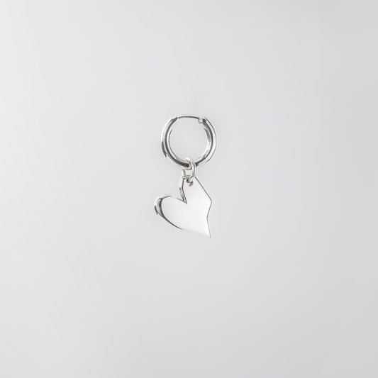 Earring classic + solid heart