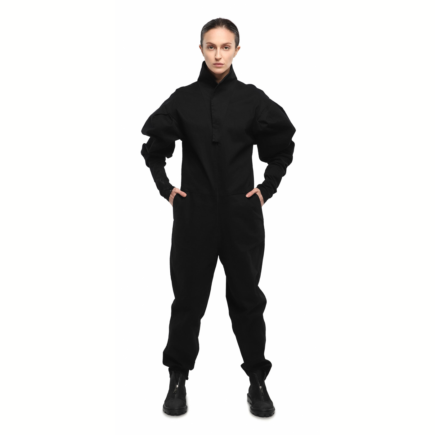 Futuristic puff sleeves jumpsuit