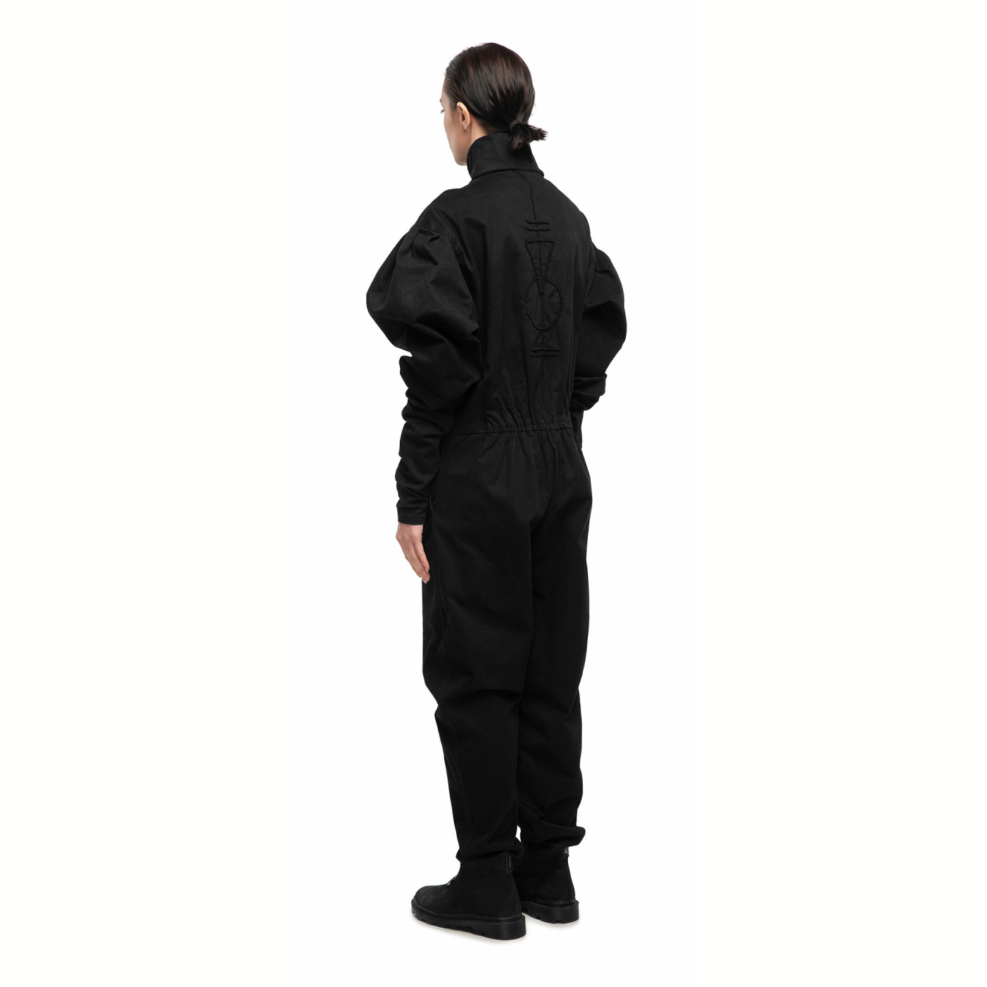 Futuristic puff sleeves jumpsuit