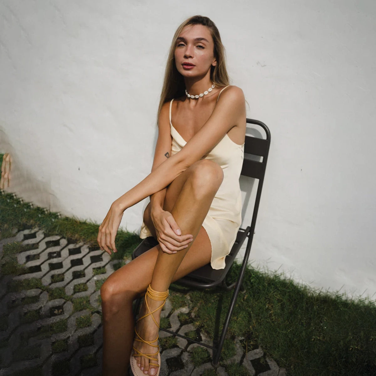 Silky Slip Dress In Cream