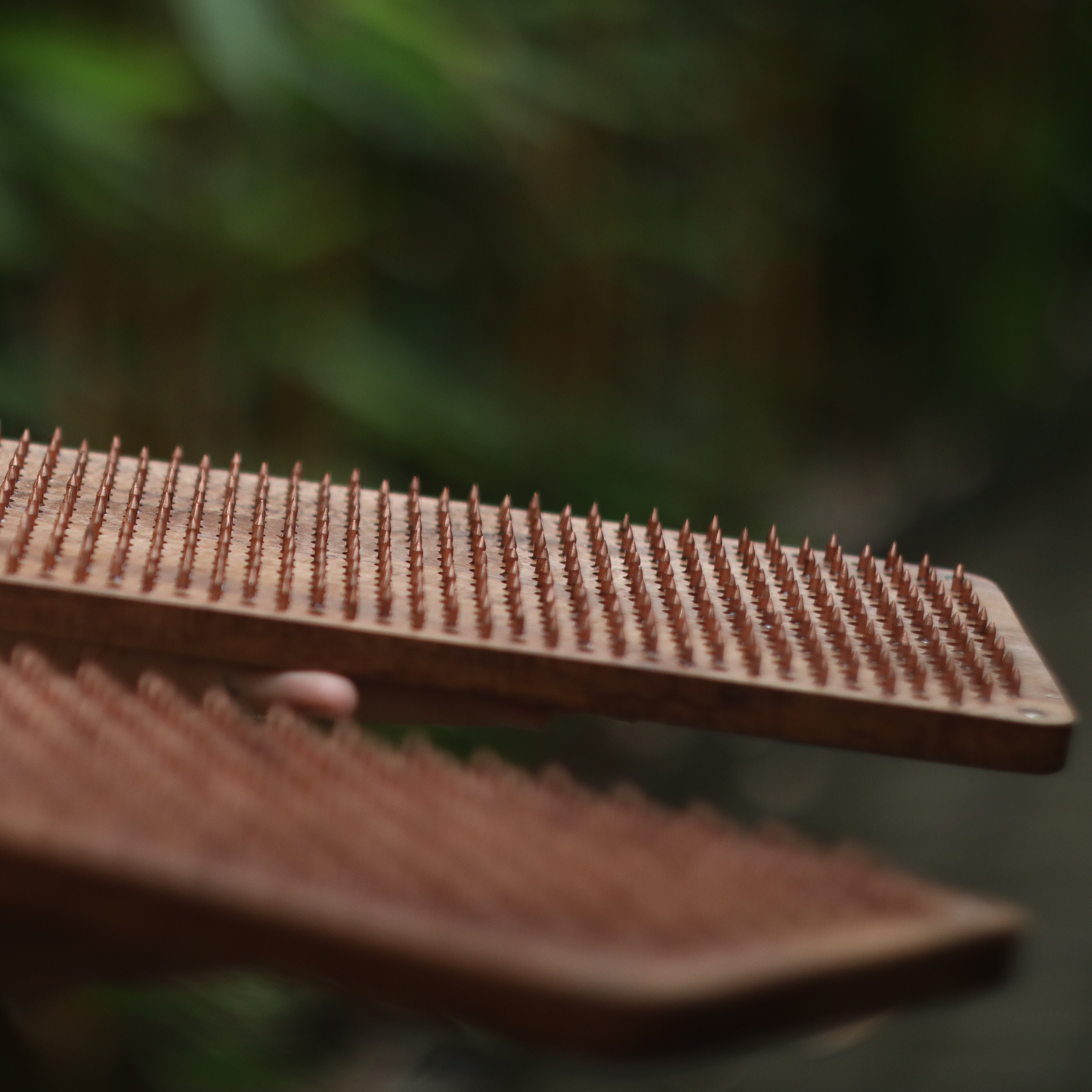 Solid Teak wood with yantra design and stone