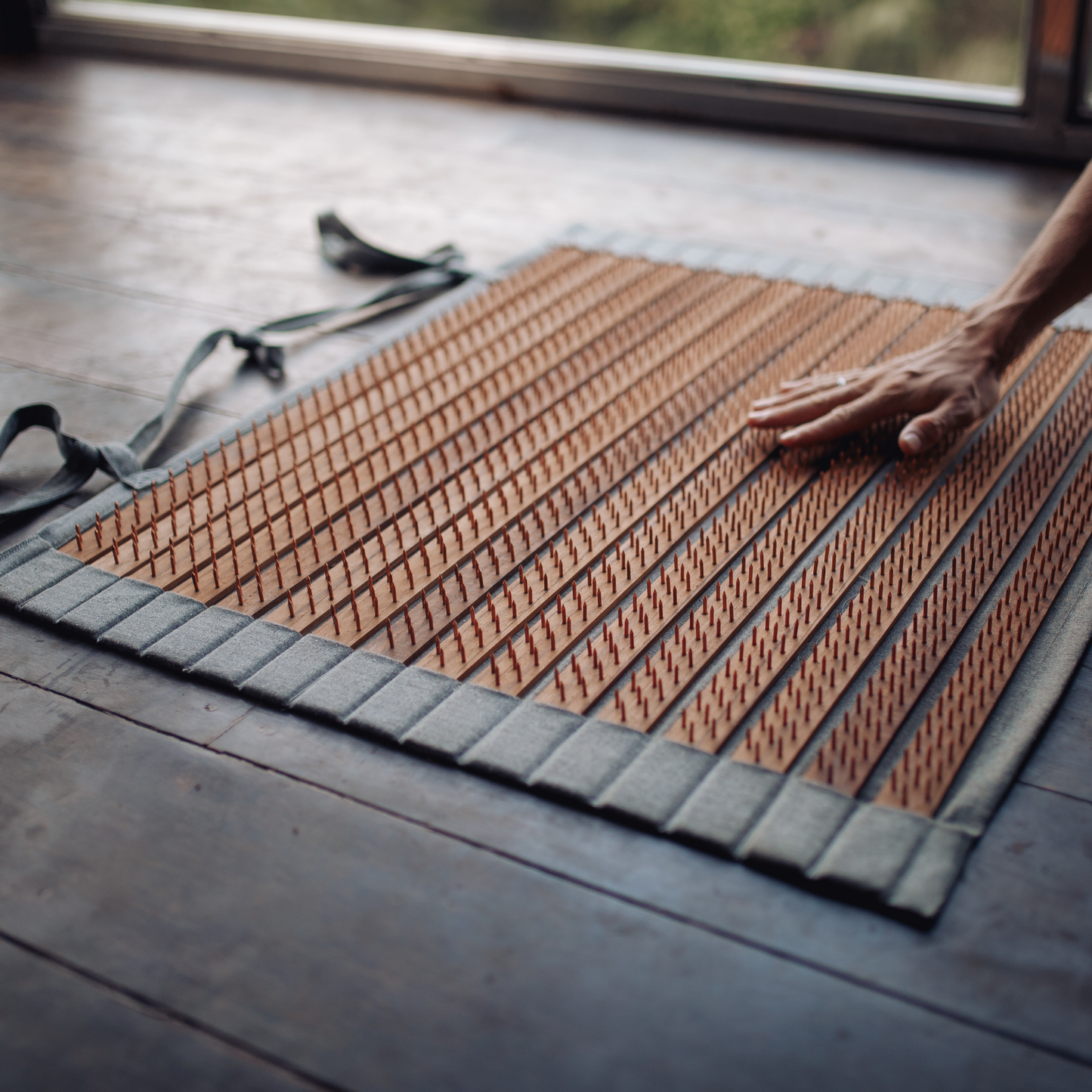 Carpet with nails