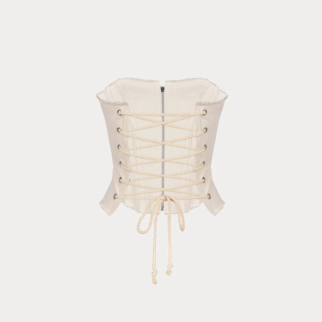 Long Slim Corset Beige