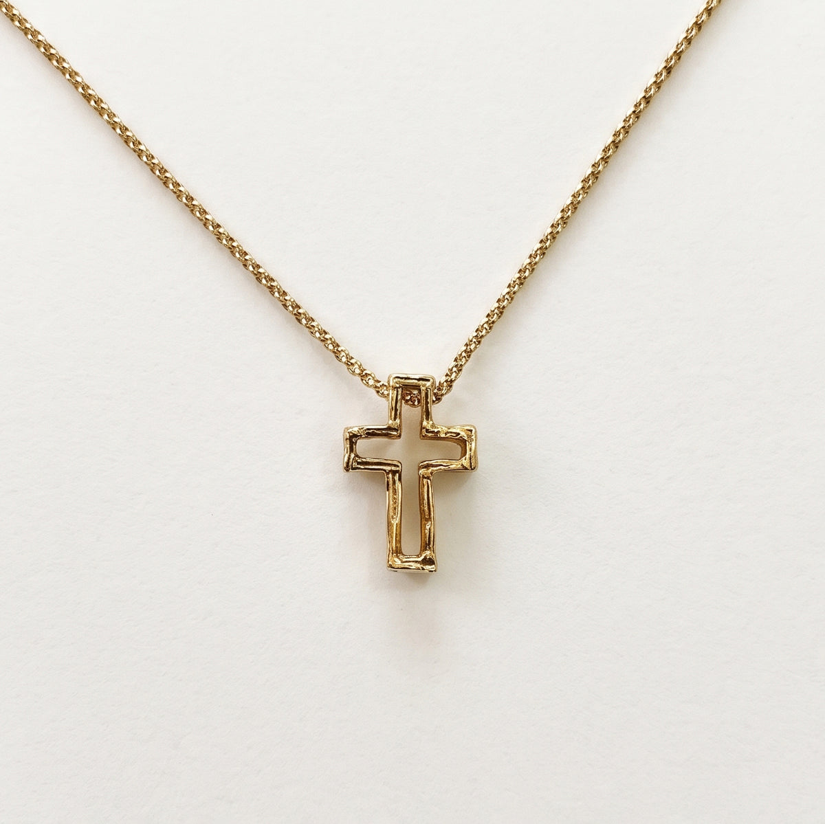 3D CROSS GOLD NECKLACE