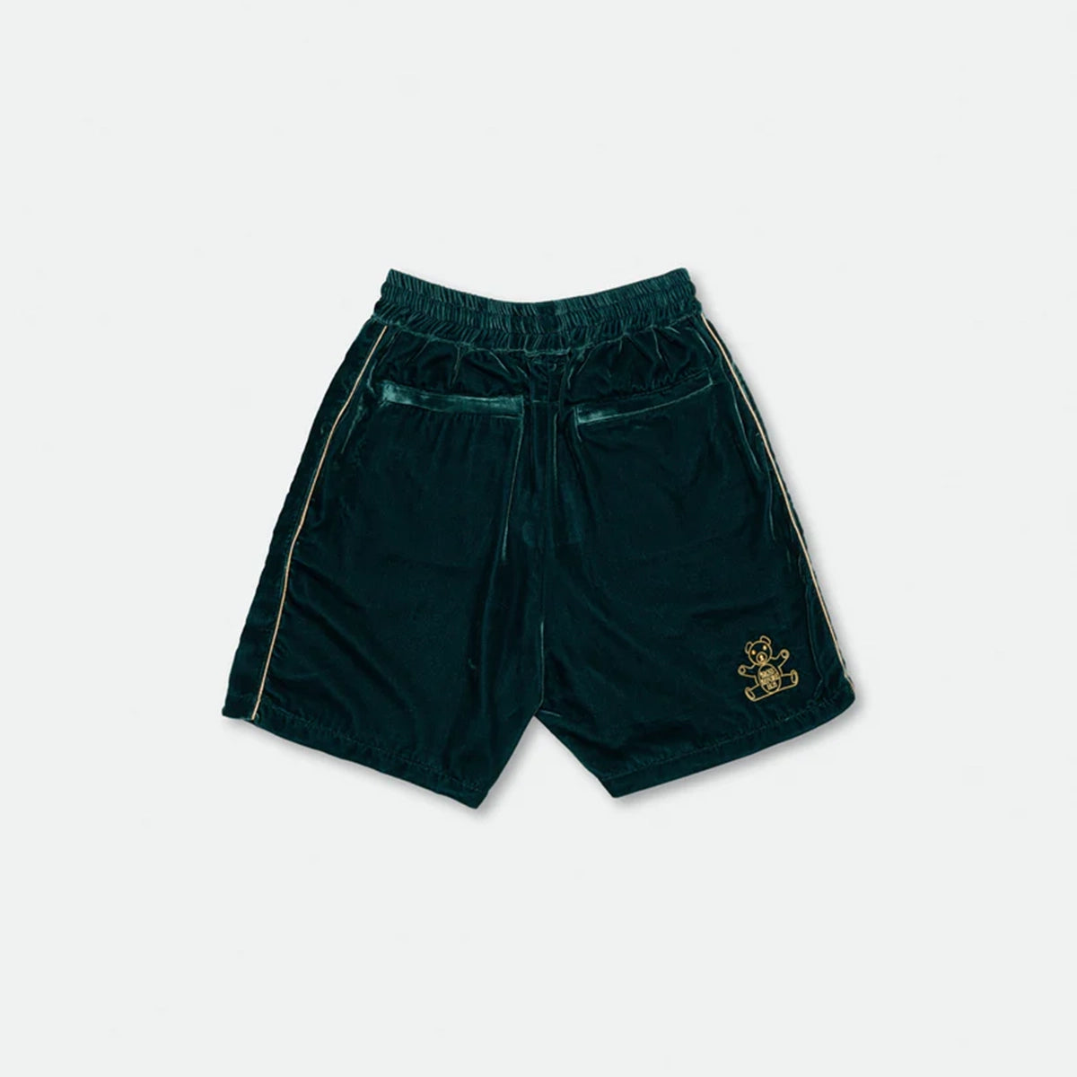 SILK VELVET TRACK SHORT OLIVE