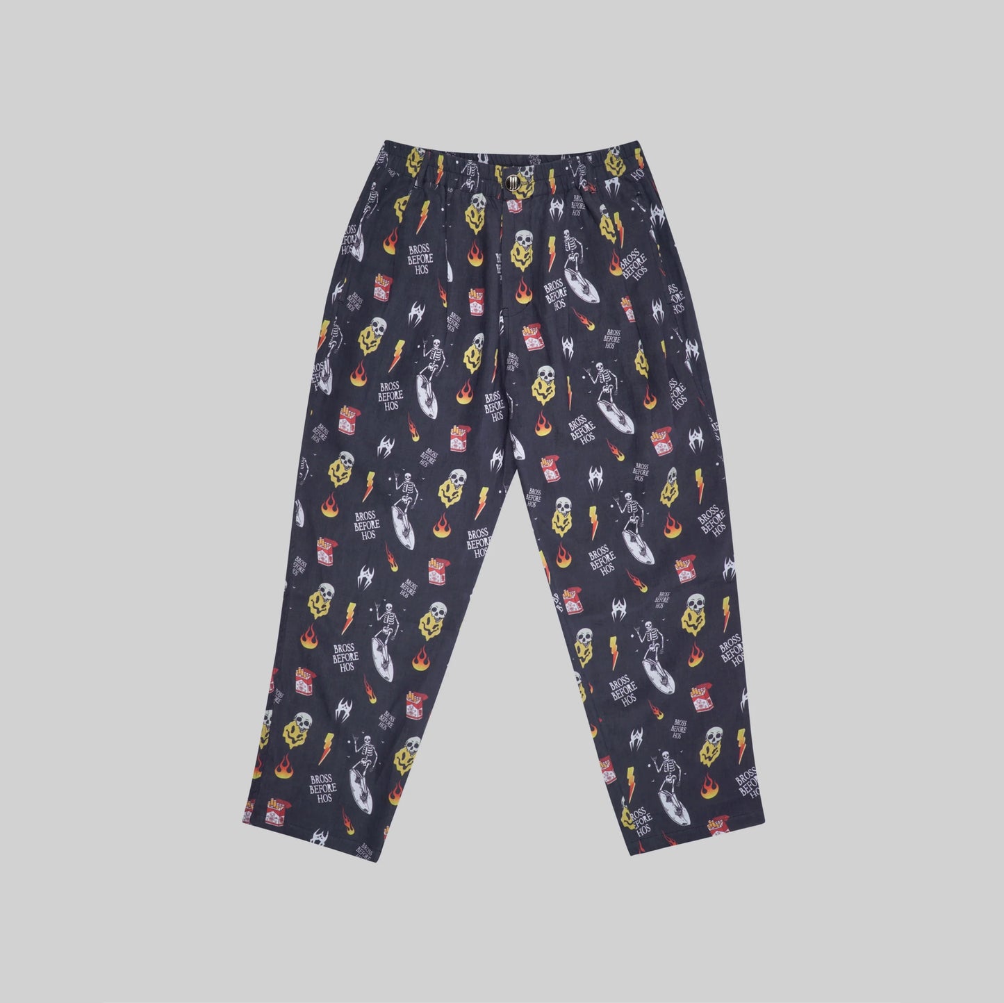 LINEN PANTS BBH SIGNATURE PRINT BLACK