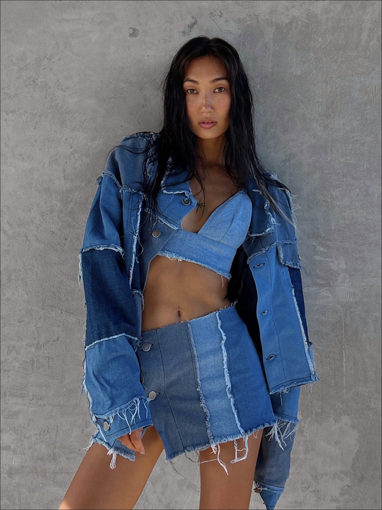 Denim patchwork jacket