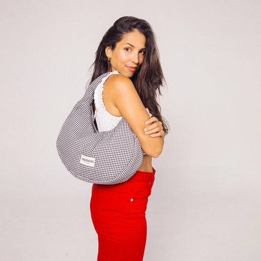 The Circle bag Medium Vichy - Black