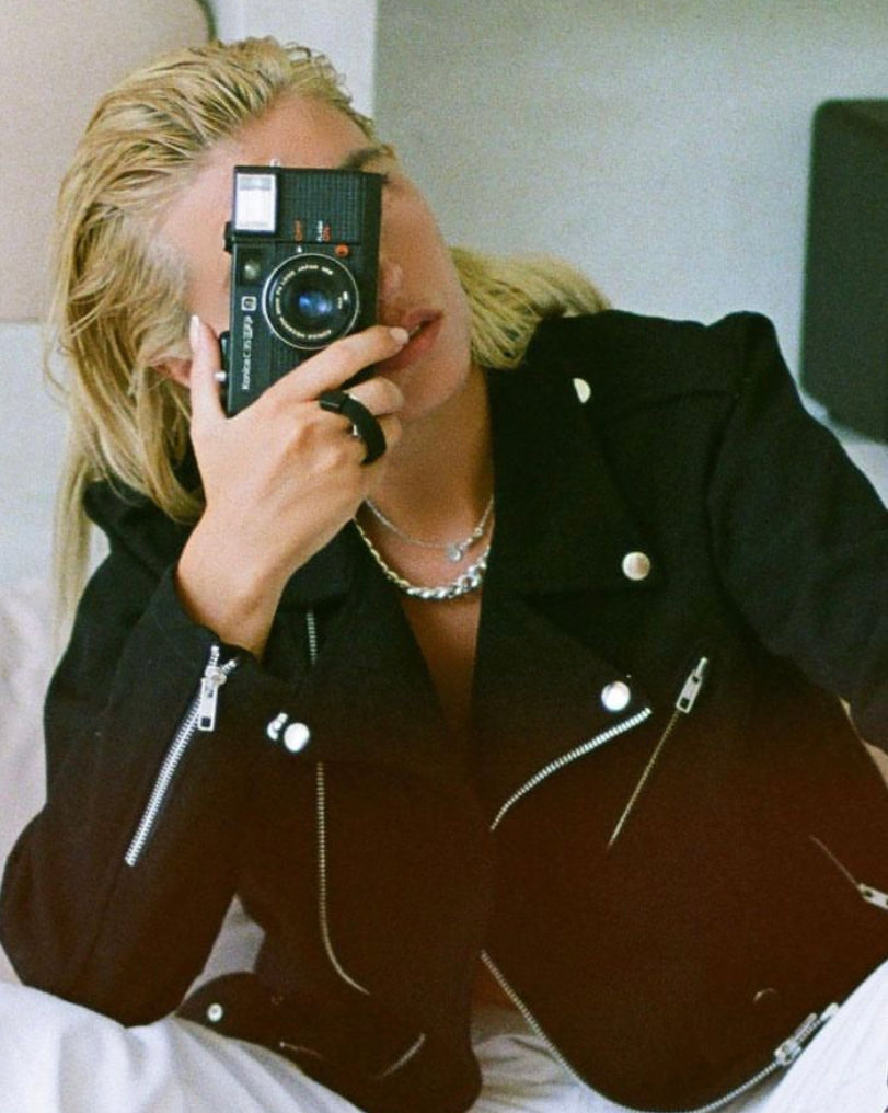 Denim biker jacket