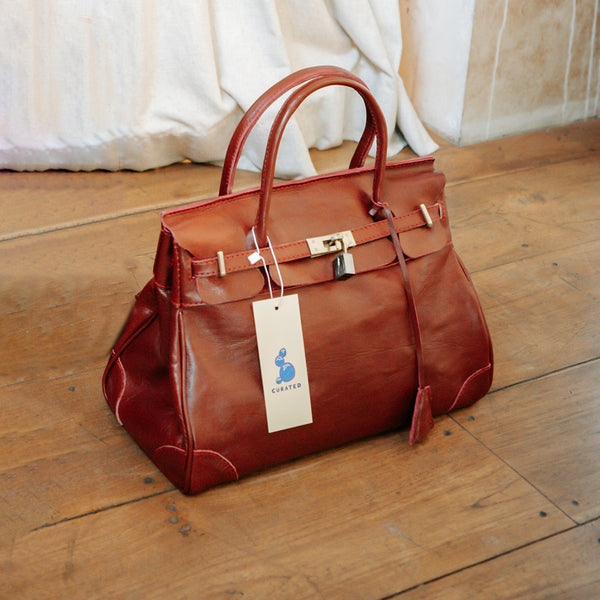 Mini weekender oxblood bag – Curated Indonesia