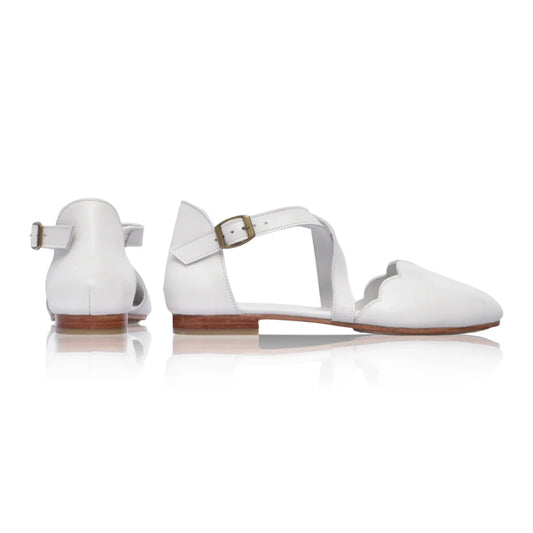 Mangrove Leather Flats In White