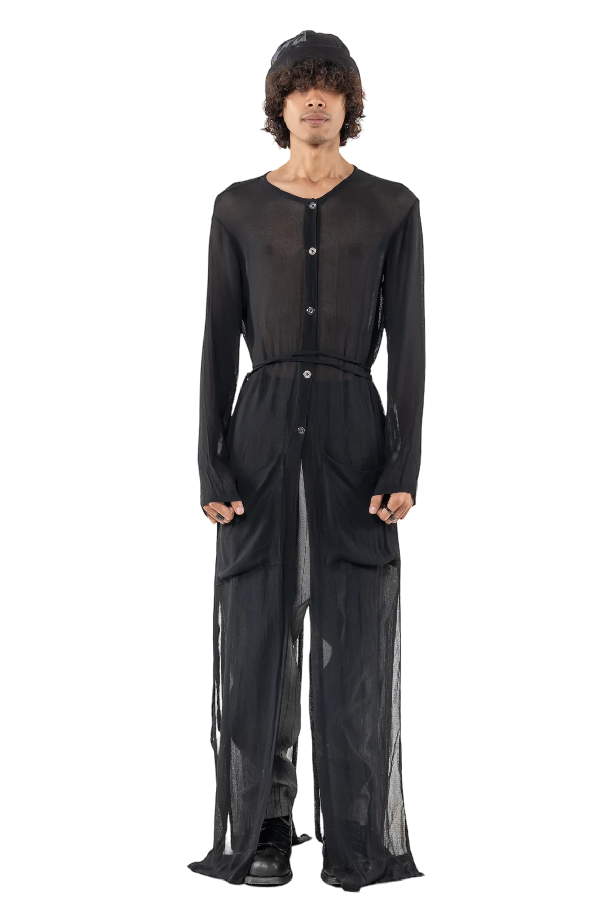 Slit coat sheer