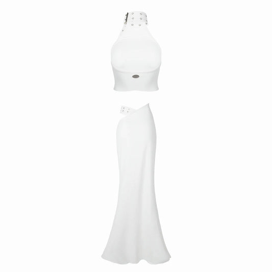 Valkrie Set Top Skirt White