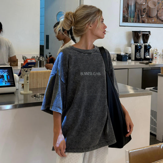 BUSINESS CLASS OVERSIZED T-SHIRT IN GREY