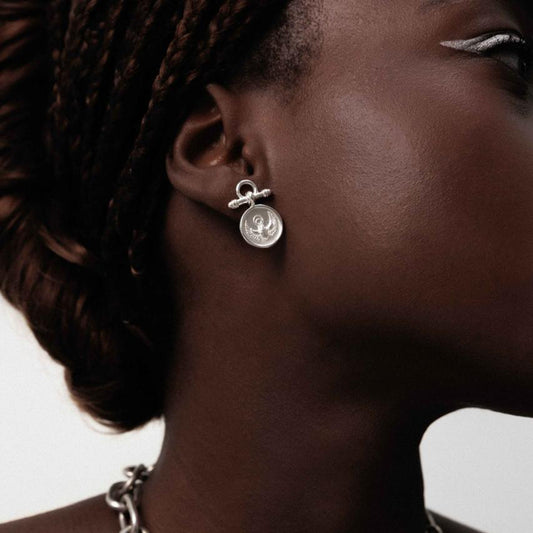 Earrings Scarab Silver