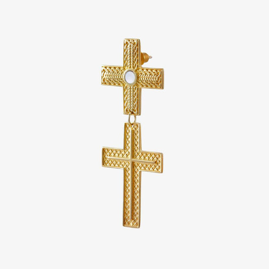 Earrings Cross Gold