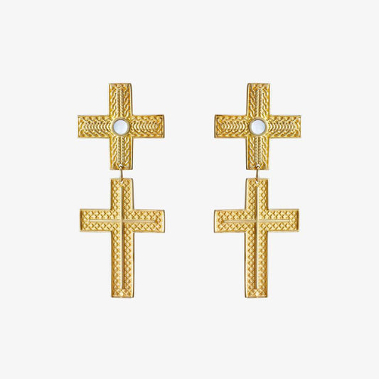 Earrings Cross Gold