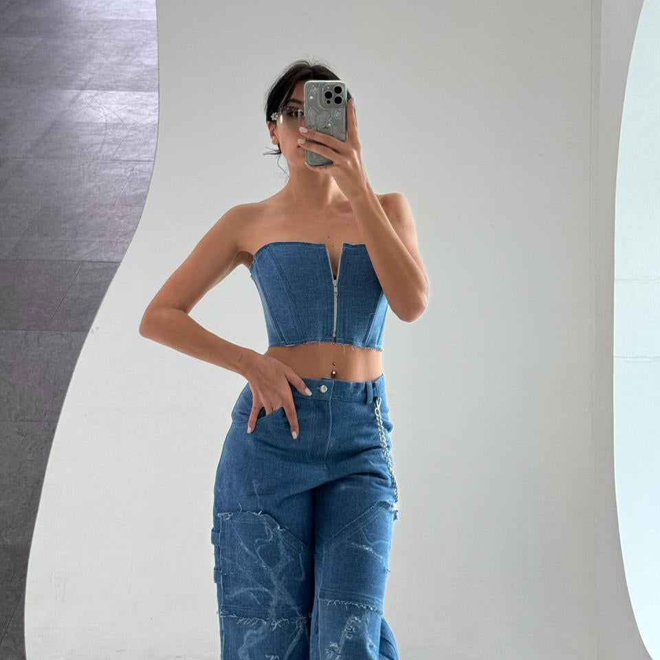 Short Corset Denim