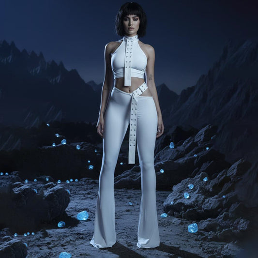 Valkrie Set Top Pants Belt White