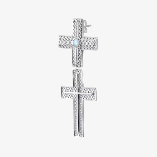Earrings Cross Silver