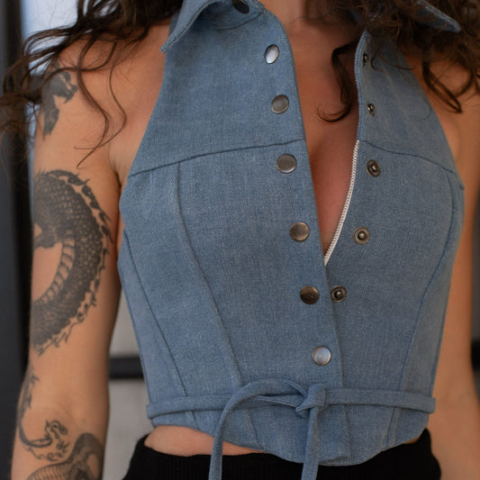 Vest Corset Blue