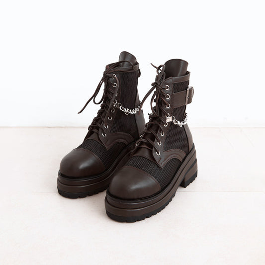 Net boot with chain brown