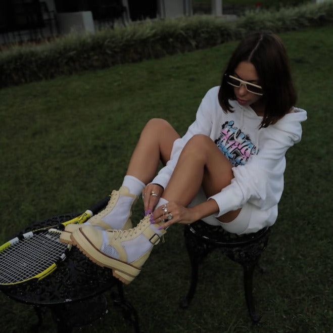 Net boots beige - hedonist.bali