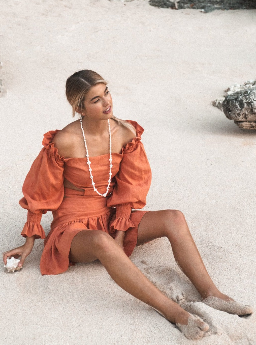 ADELE Apricot Mini Dress