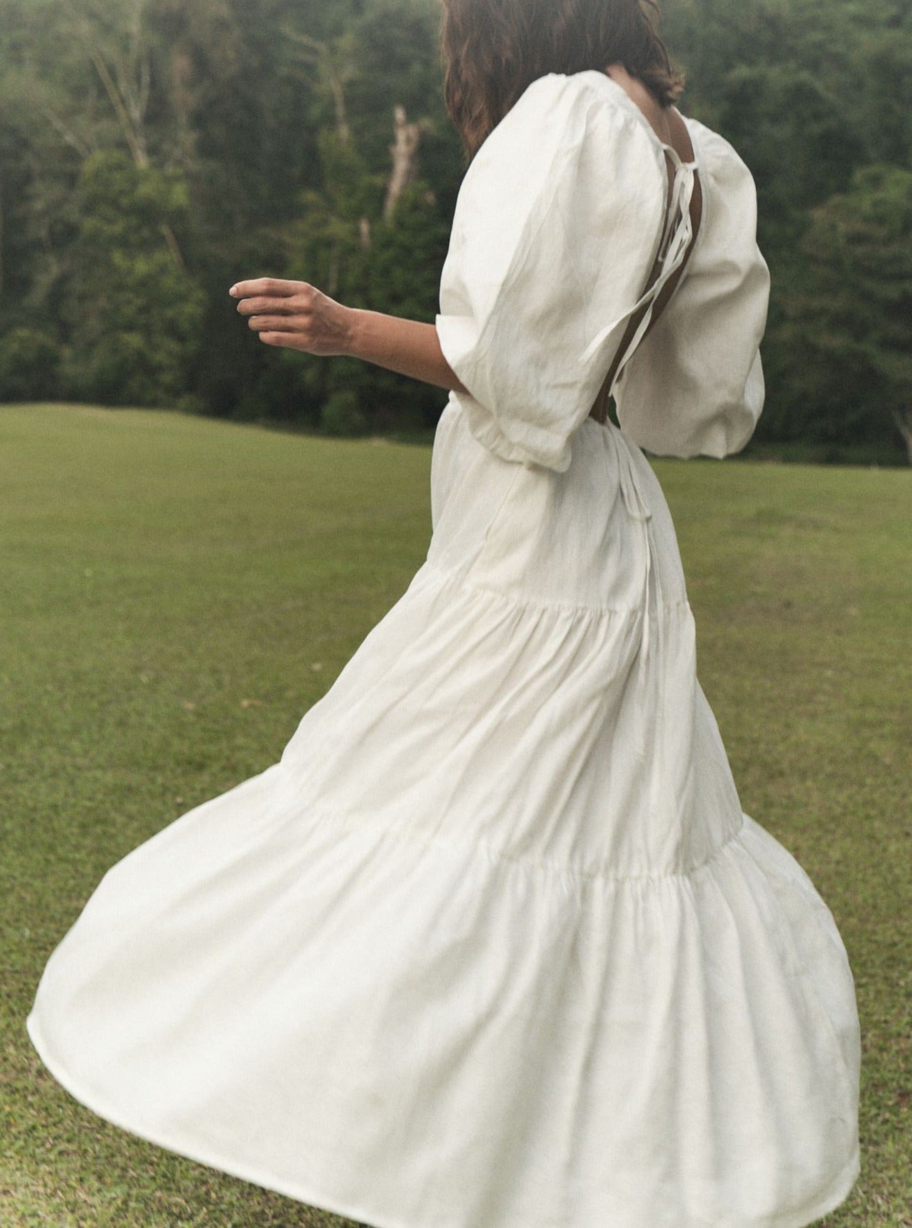 LOUISE Midi Dress in Off-White
