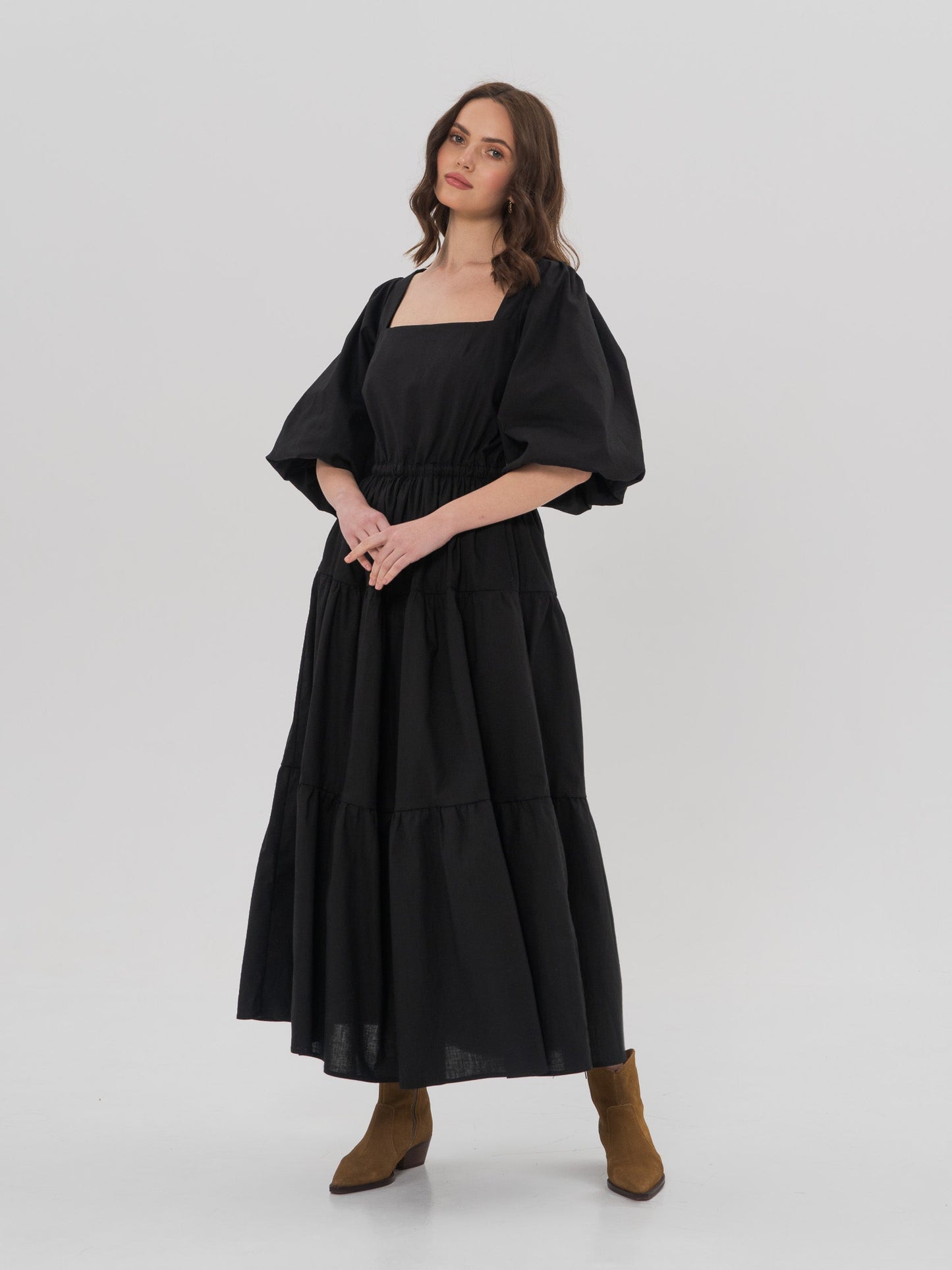 LOUISE Midi Dress in Black