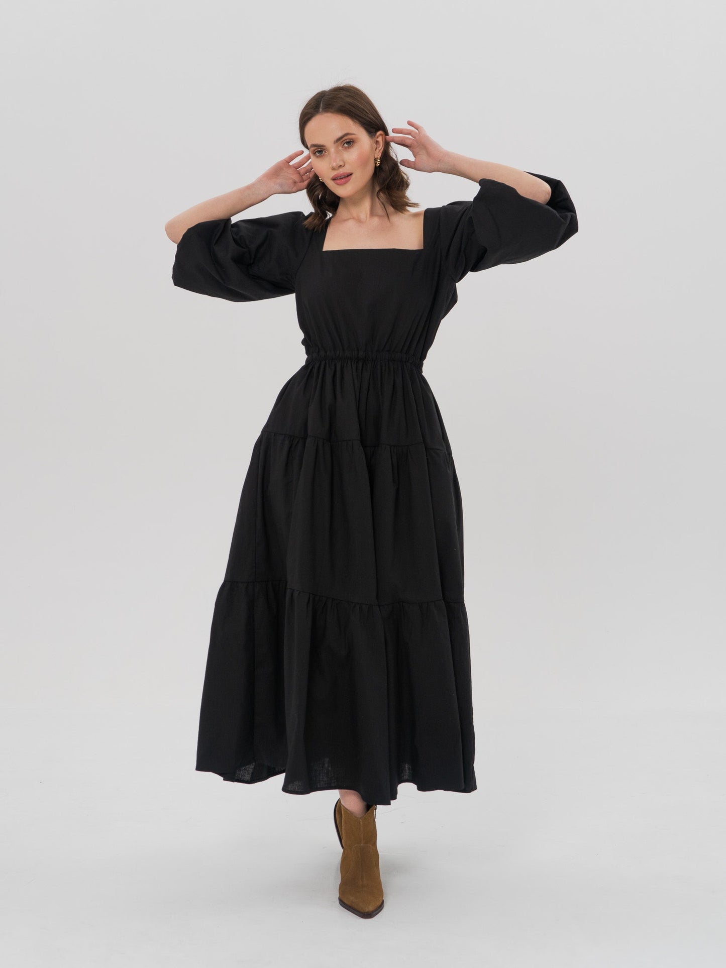 LOUISE Midi Dress in Black