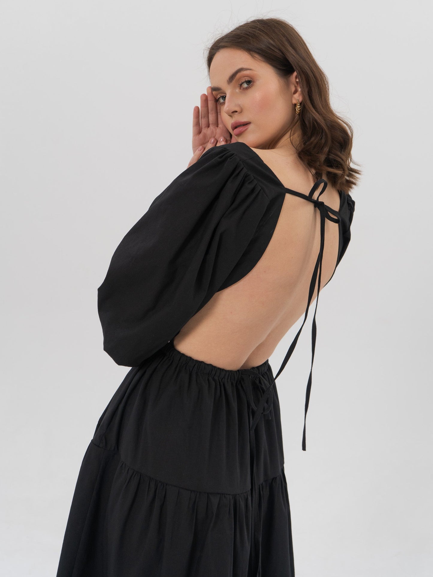 LOUISE Midi Dress in Black
