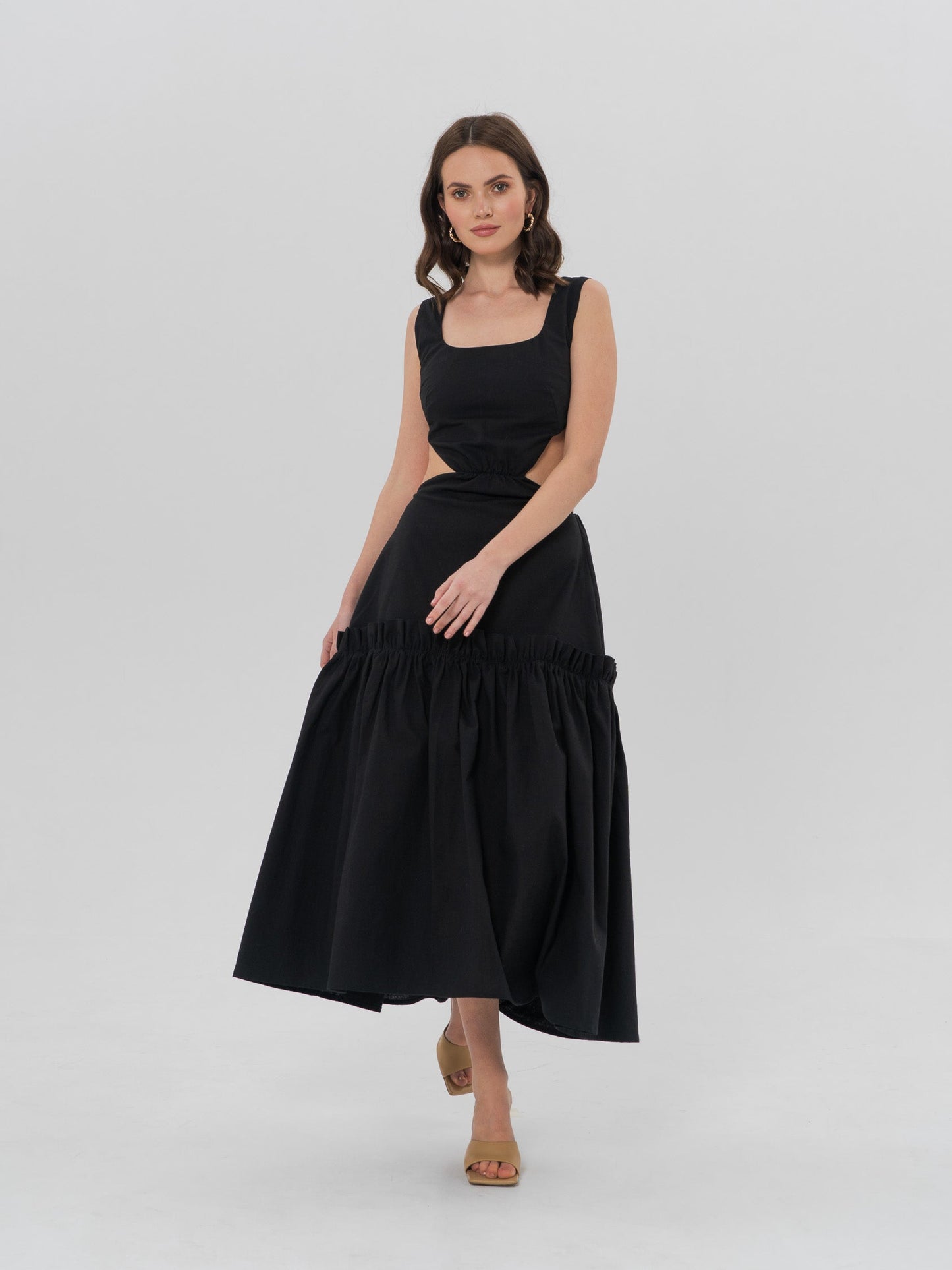 INES Midi Dress in Black