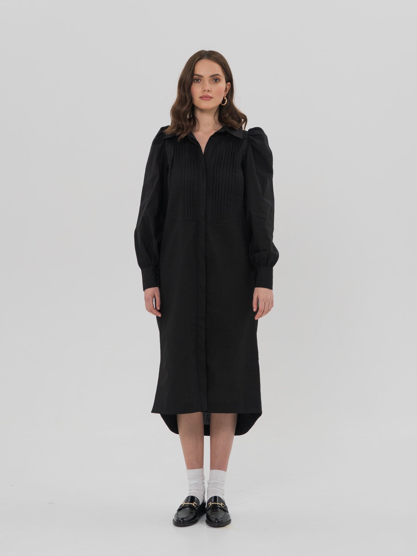 DENIS Shirt Dress in Black