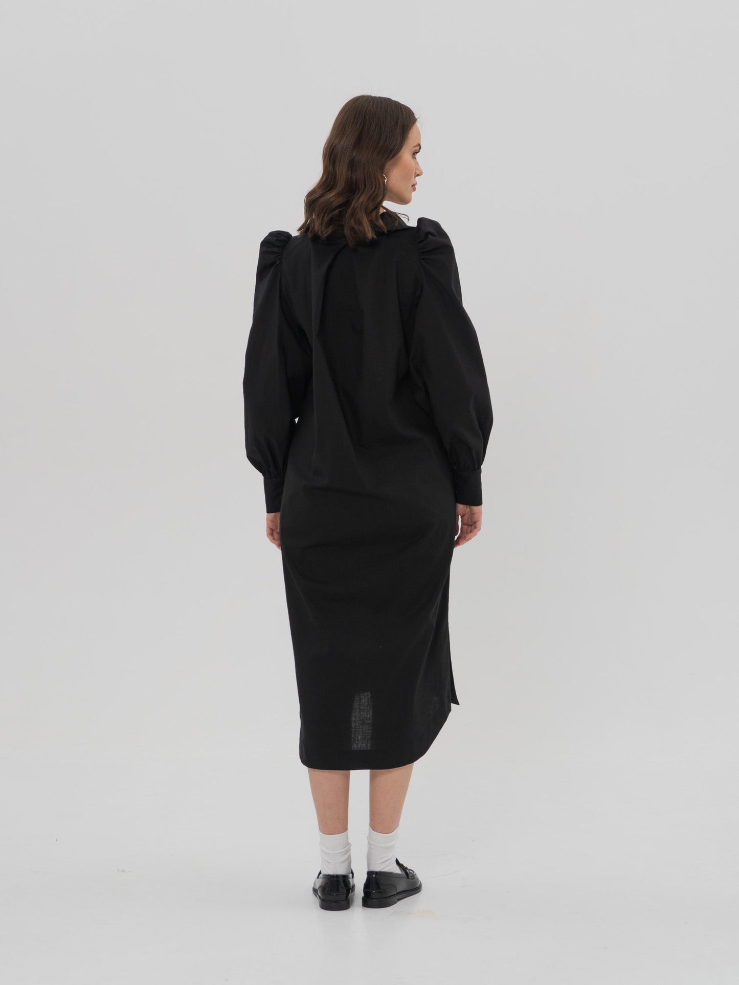 DENIS Shirt Dress in Black