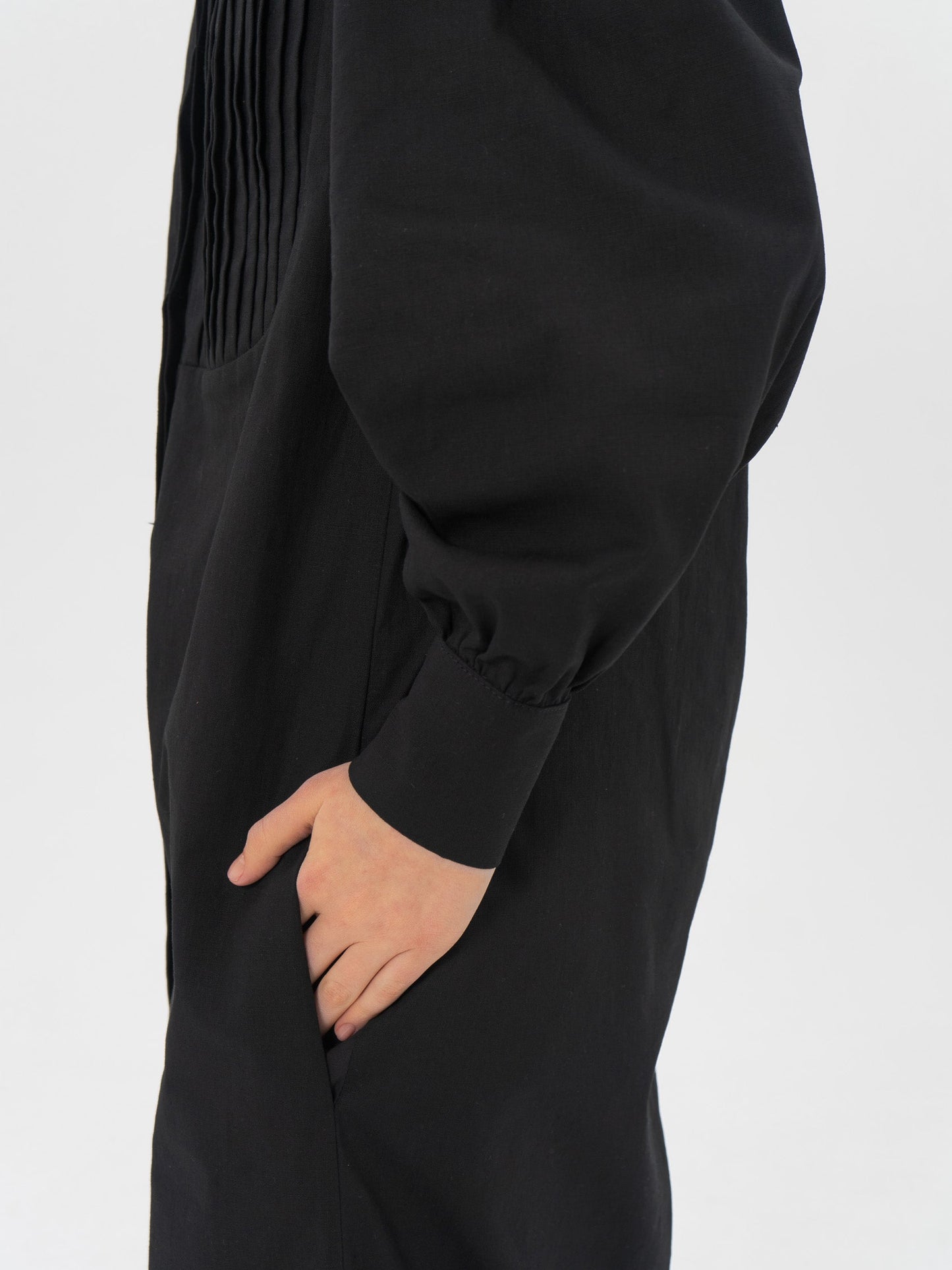 DENIS Shirt Dress in Black
