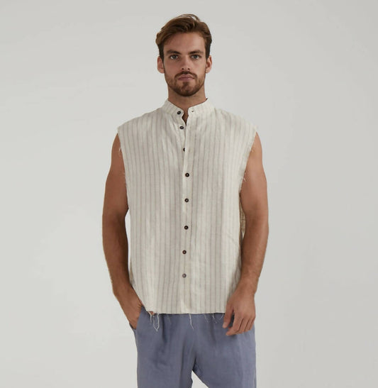 Guns sleeveless linen shirt - hedonist.bali