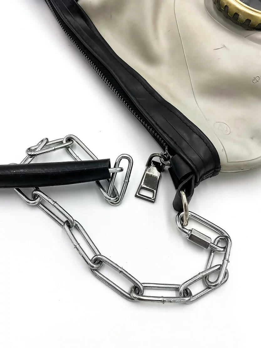 Gasmask bag on chain