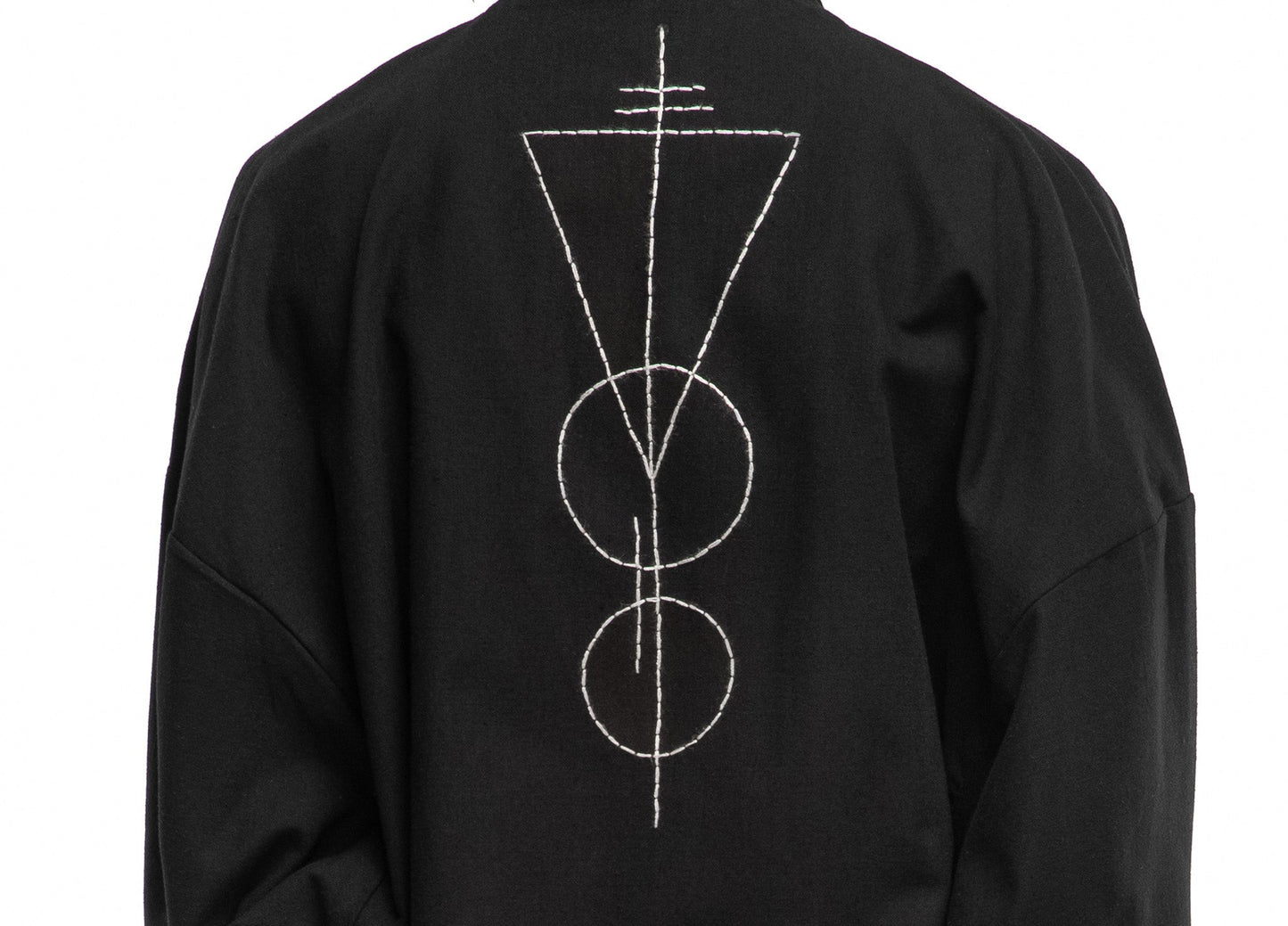 WOMENS BLACK LINEN EMBROIDERED KIMONO | OVERZ