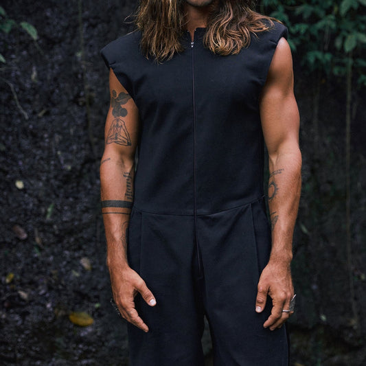 SLEEVELESS JUMPSUIT WITH EMBROIDERY | OVERZ