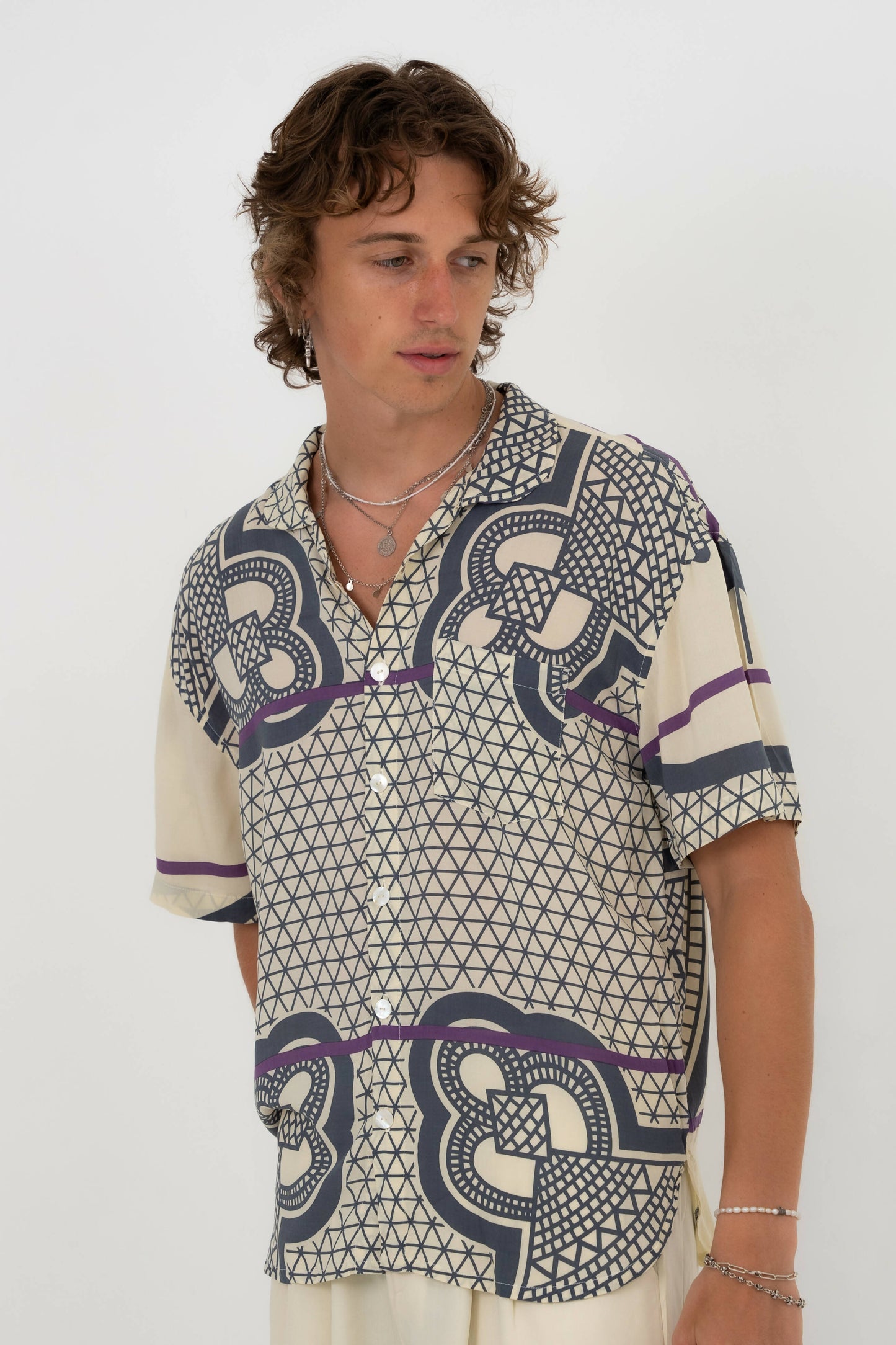 Basotho lounge shirt vanilla