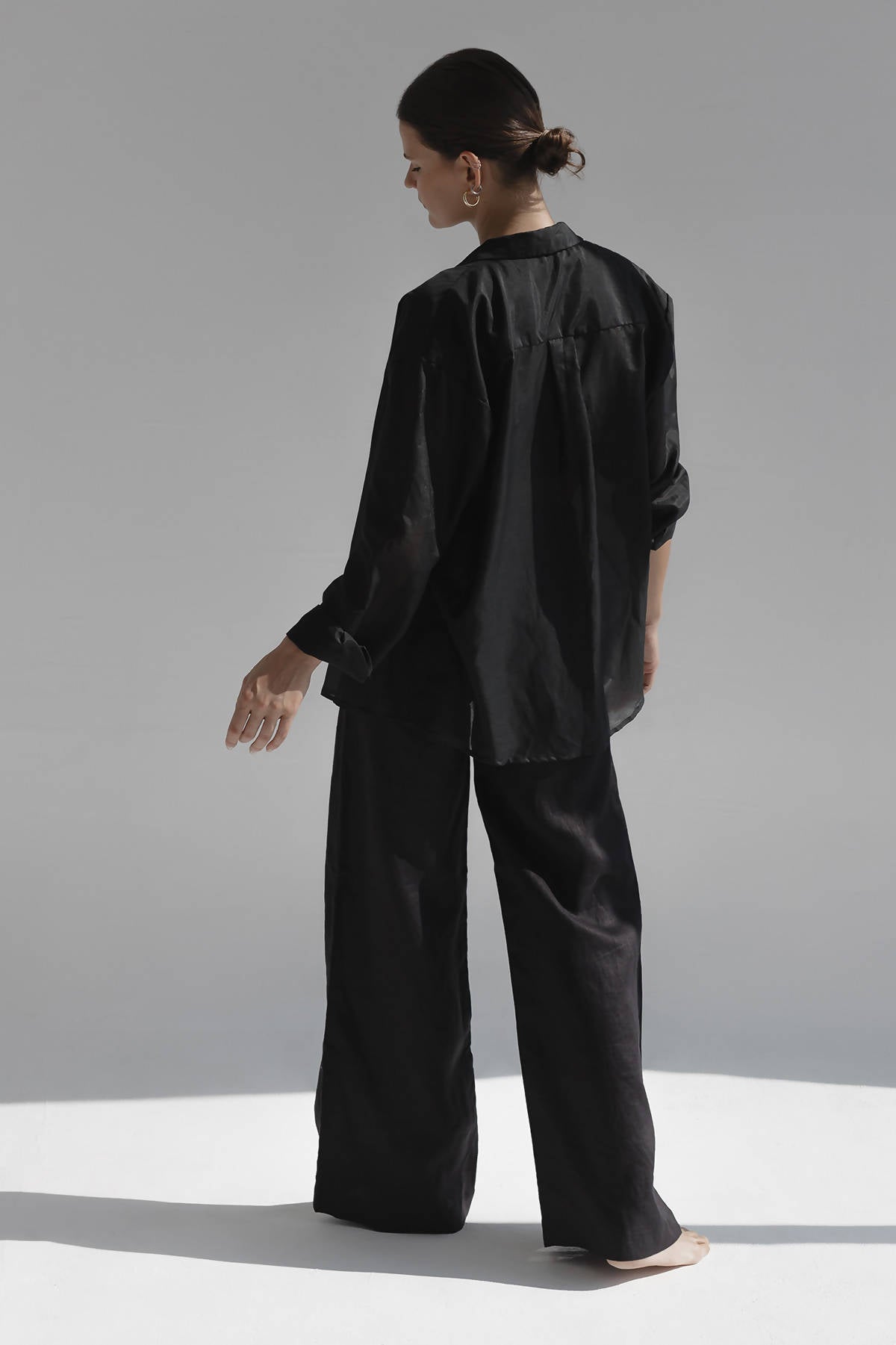 Linen pants black