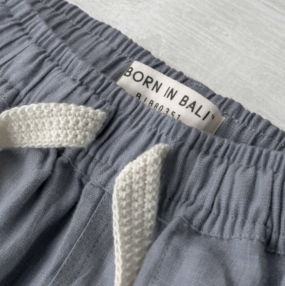 Society lounge linen long pants in slate - hedonist.bali