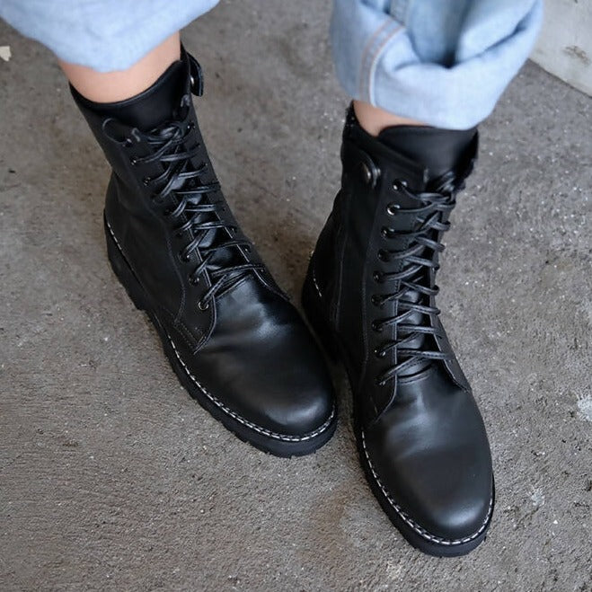 Combat boots with standard platform