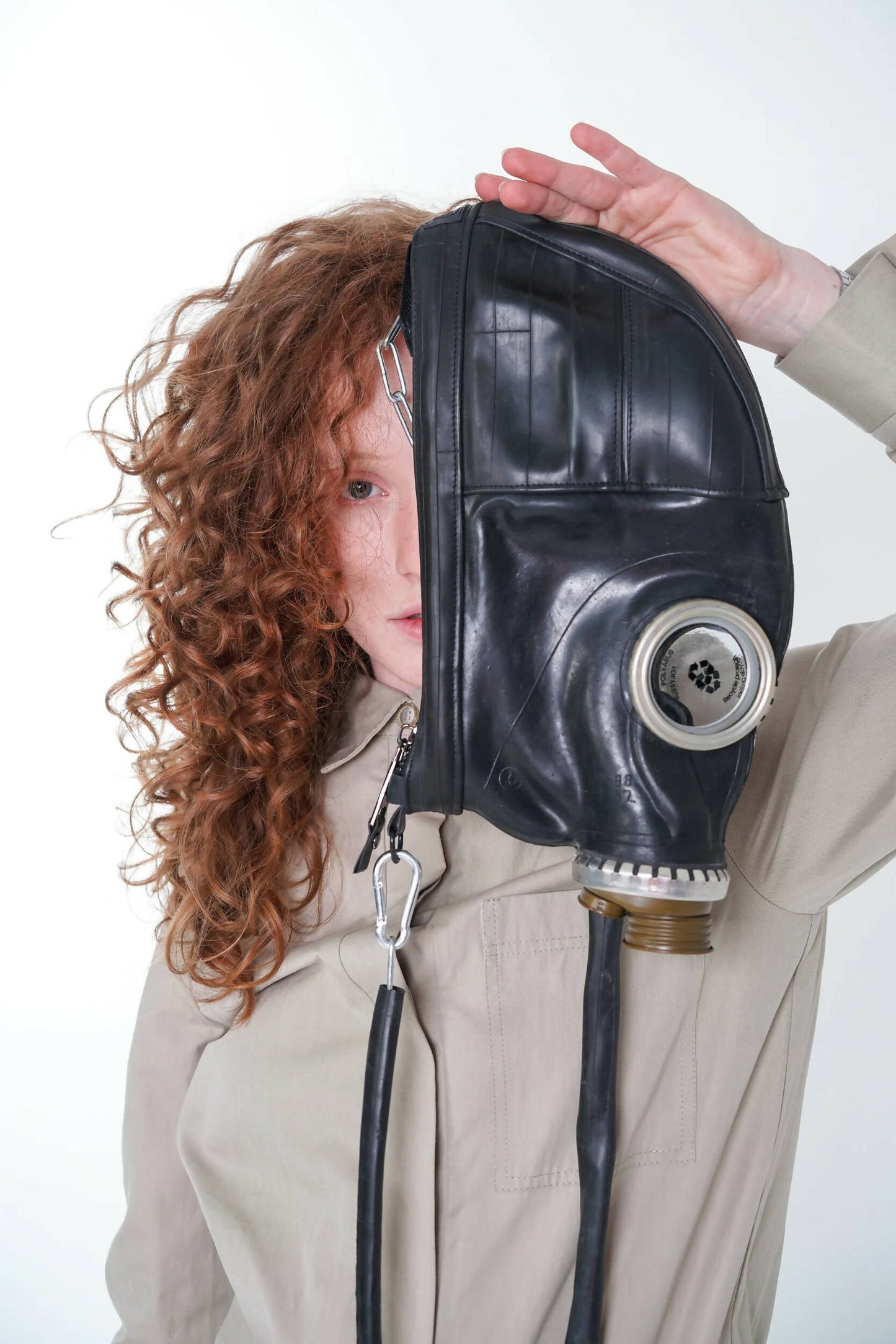 Gasmask bag on chain