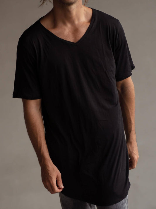 Black ultra lite v-neck - hedonist.bali