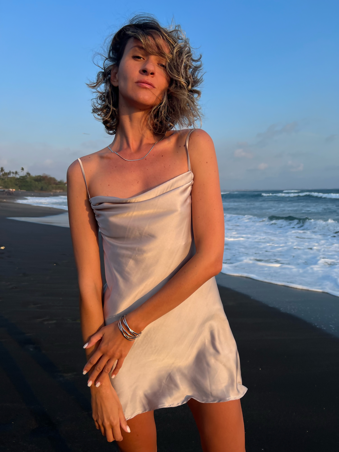 Frappe Silky Slip Dress